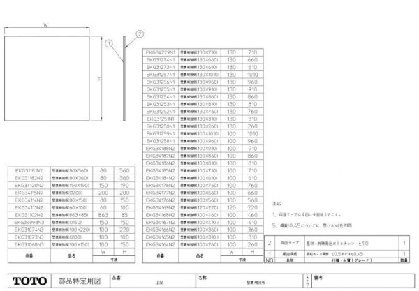 画像1: EKG31073N1 壁裏補強板100角　【TOTO】　 (1)