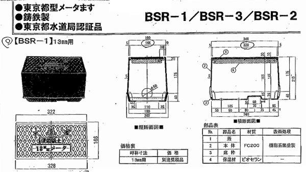 画像1: 東京都型量水器ボックスの蓋のみ　BSR-1-FUTA (1)