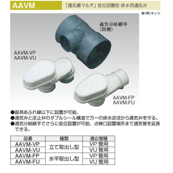 画像1: AAVM  『通気番 マルチ』低位設置型排水用通気弁  KITZ【A7】 (1)