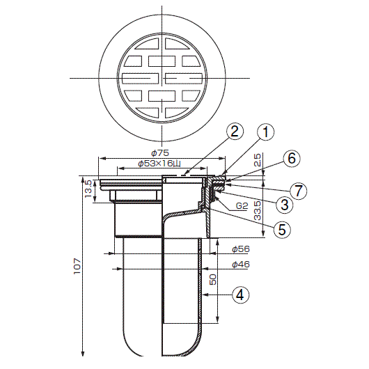 D-5ST-VU カセット式排水目皿（VU専用）アウスのことなら配管資材の 