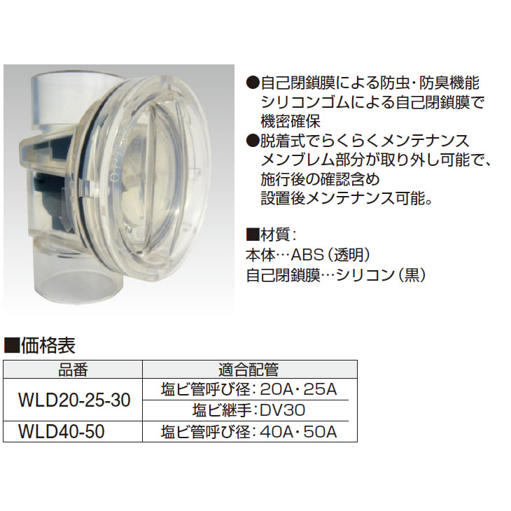 WLD ウォレス ドレン用逆止弁 丸一株式会社【A8】のことなら配管資材の材料屋【いいなおおきに！】