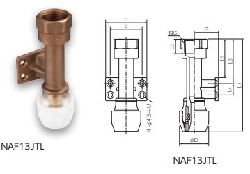 ブリジストン NAF-JT 座付メスアダプターのことなら配管資材の材料屋